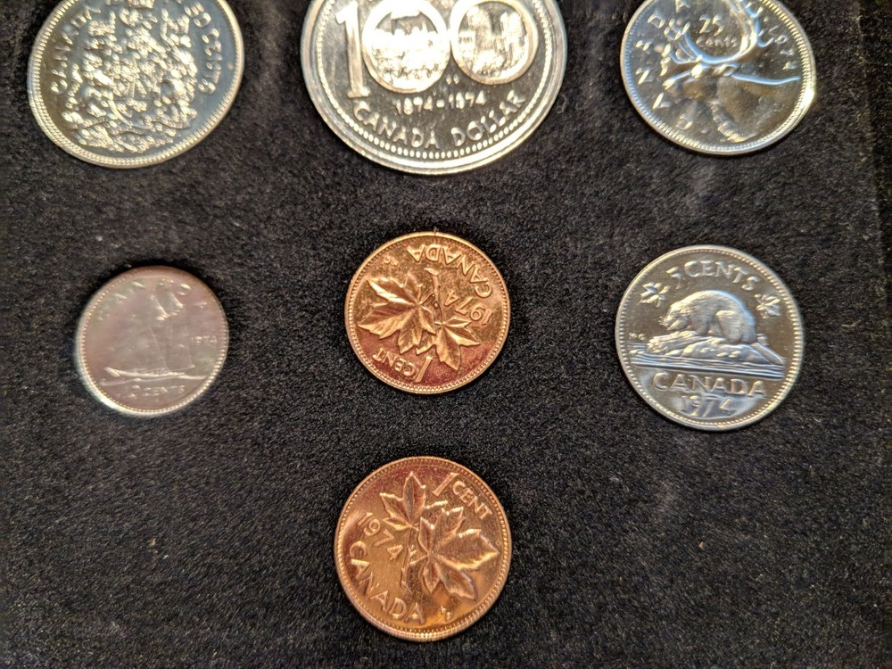1974 Canada Uncirculated Set Double Penny Coins
