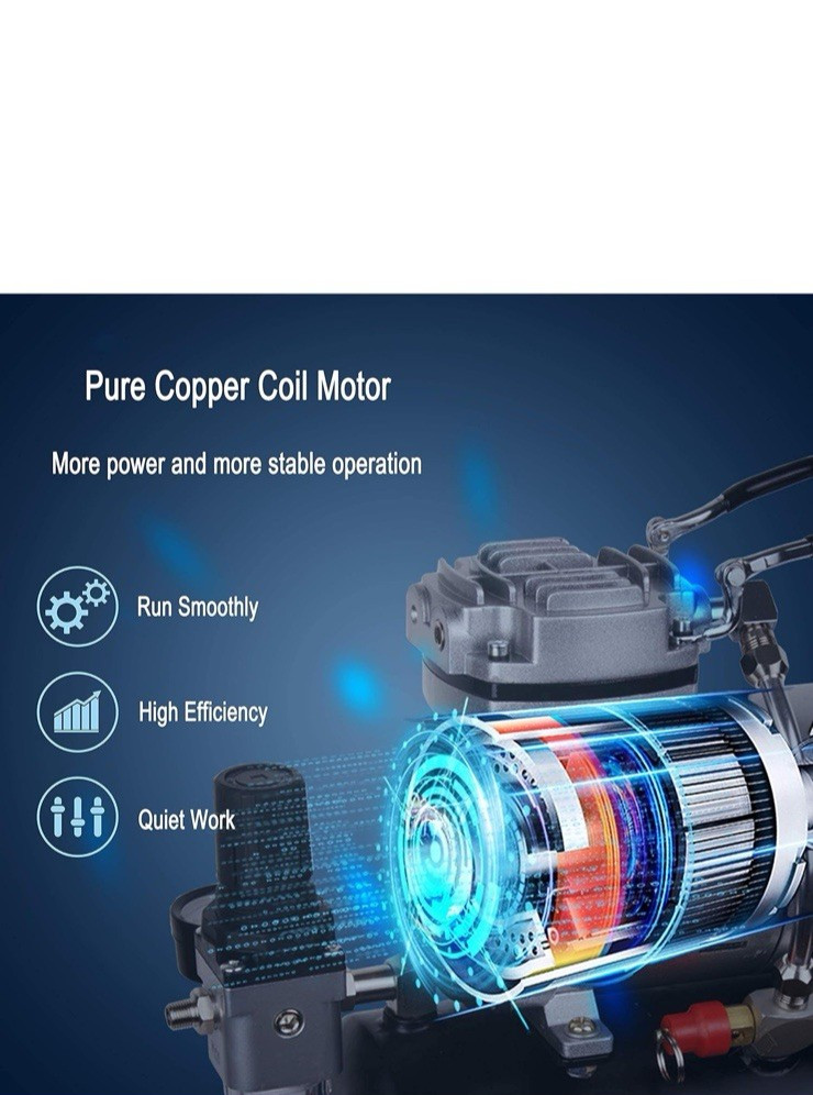 Timbertech Airbrush Single- Piston All Free Mini Compressor