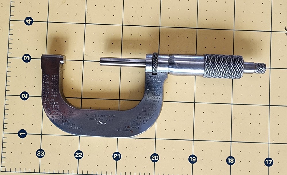 STARRETT. NO. 2 1"-2" OUTSIDE MICROMETER