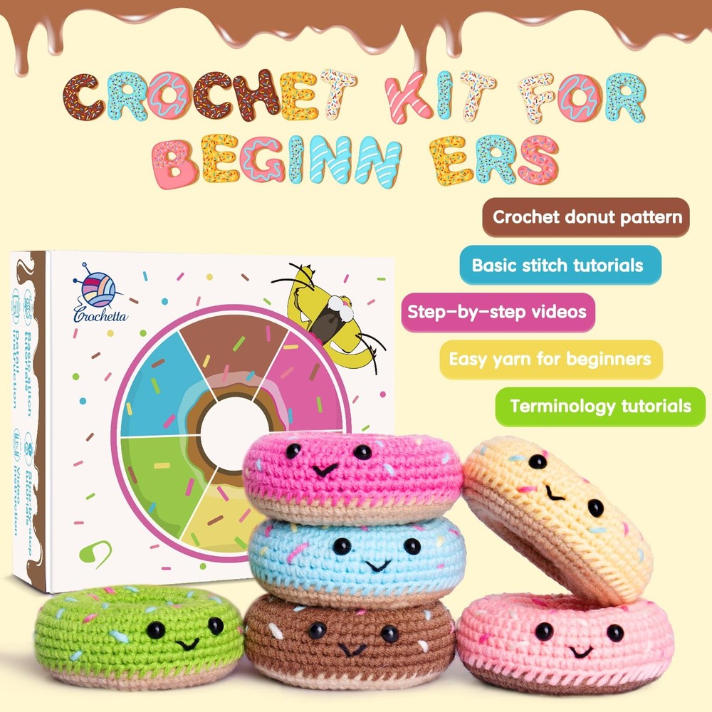 Crochet Kit for Beginners, Beginner Crochet Starter Kit w Step-by-Step Video ...
