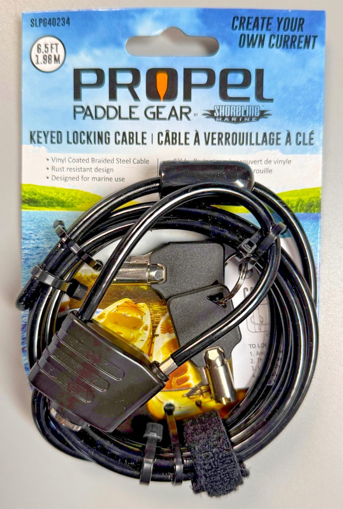 Kayak Security Cable Keyed Locking. 6.5 feet. Rust Resistant, 2 keys