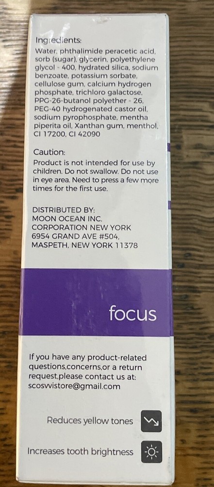 Scosvvi Purple Toothpaste Post Whitening Toothpaste Neutralizes Yellow Tones