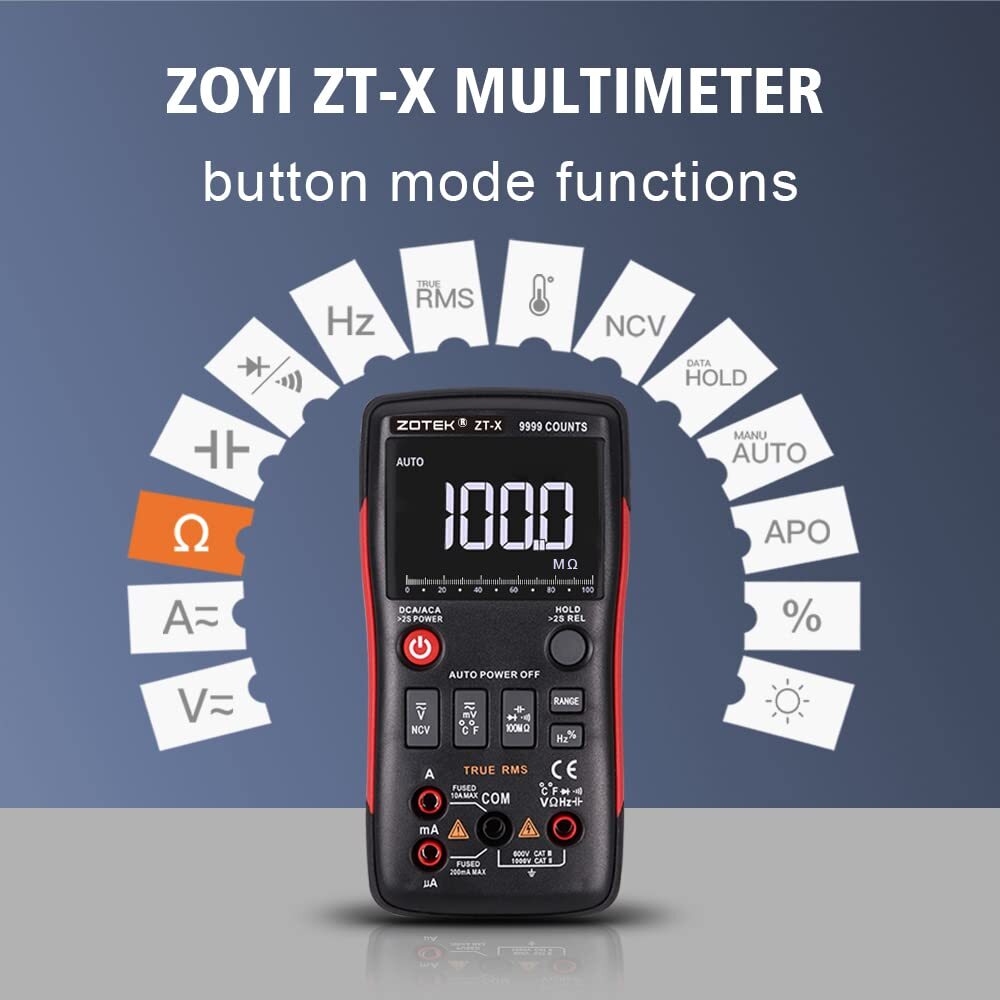 ZT-X Digital Multimeter 9999 Counts High-precision Auto Range NCV Multimetro VFC