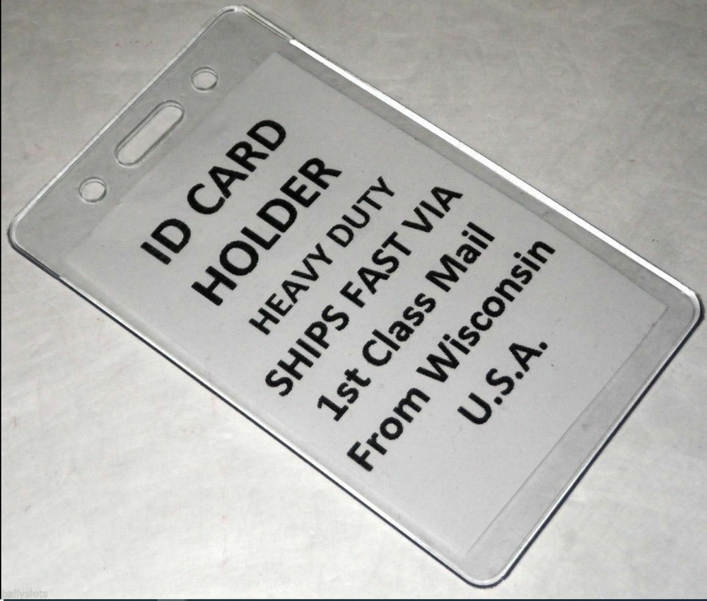 5 ID Card Holders No Zip Social Security Protector Sleeves Clear Soft Plastic