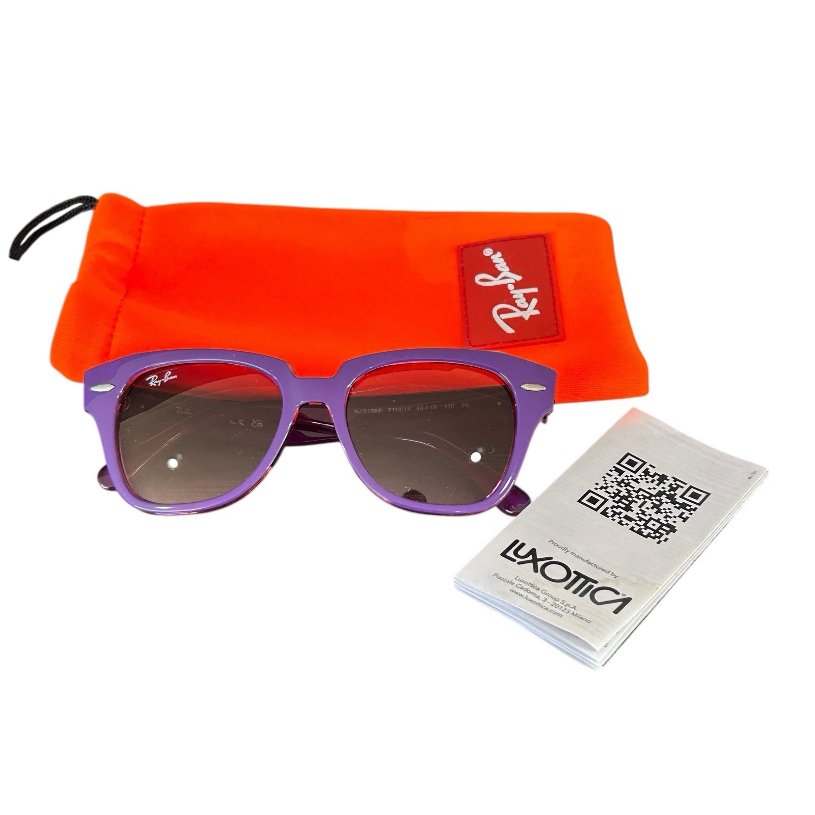 Ray Ban Junior State Street Kids Sunglasses RJ9186S Violet Gradient Youth NEW