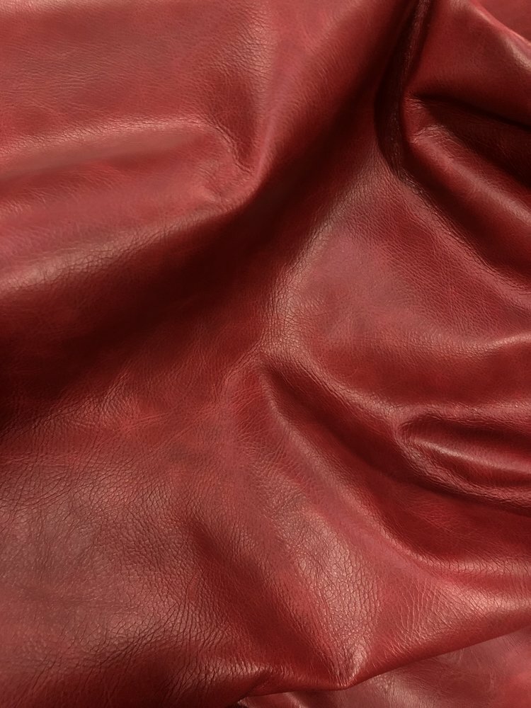 Leather Sheets, Distressed Leather, Sierra Red, Cut to Size, Pull Up for Wallets