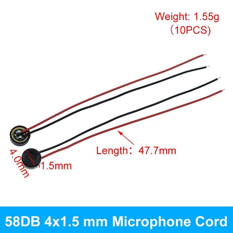 10Pcs Microphone 9x7mm Electret 2 Pin Pick-up Electronic Module Switch Sensor