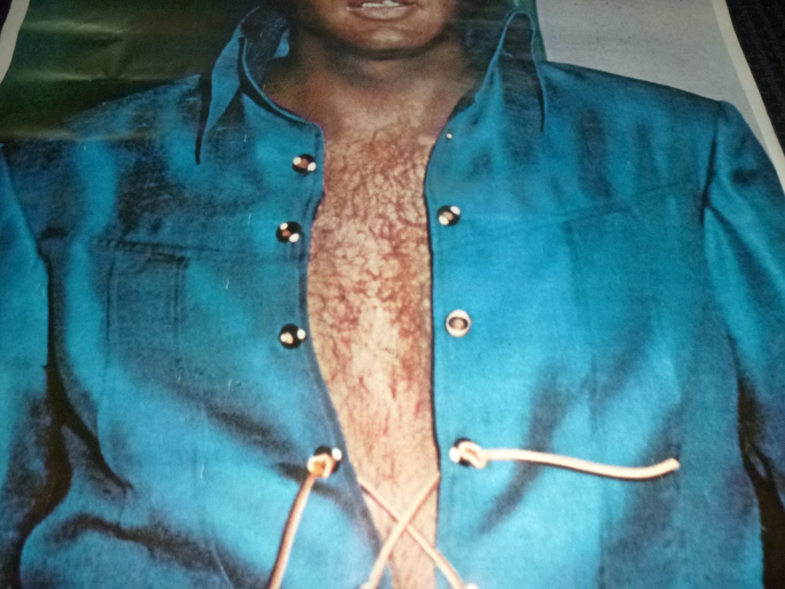 Vtg 1977 Elvis Presley Poster Blue Jump Suit 23x35" IL Papermaster