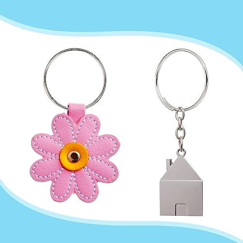 Zonon 2000 Pcs 1'' Silver Split Key Rings Metal Split Keychain Small Round