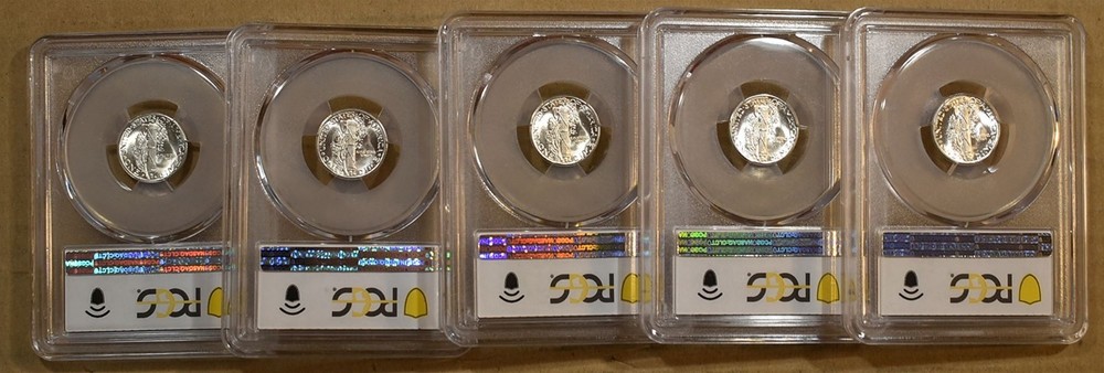 1942-D PCGS MS65 FB Mercury Dime - 95% White