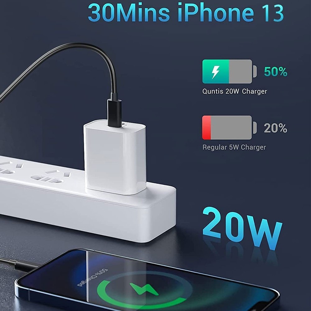 2 Pack USB-C to IPhone Cable Fast Charge Type C Charging Cord Rapid Sync Charger