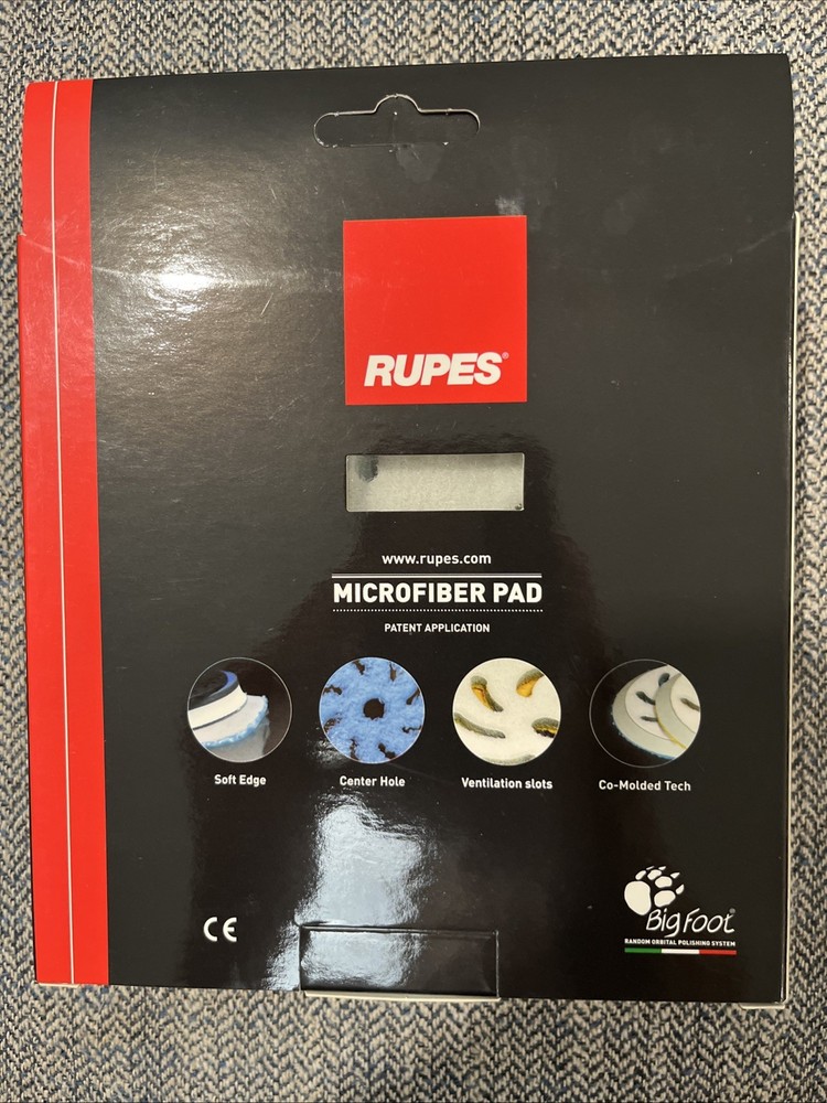 6" Rupes DA Medium Microfiber Polishing Pad 2 Pack Box NEW