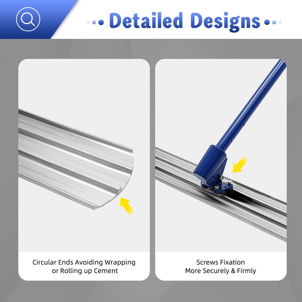 Concrete Float Tool 47" × 8" With Adjustable Poles for Easy Resurfacing