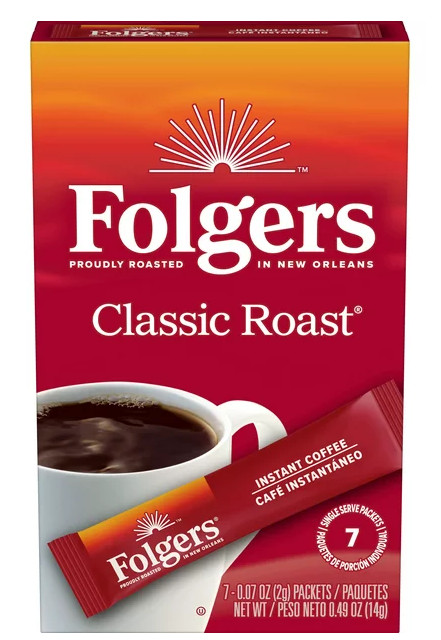 Folgers Classic Regular Instant Medium Roast Coffee 3 Boxes/21 Packets