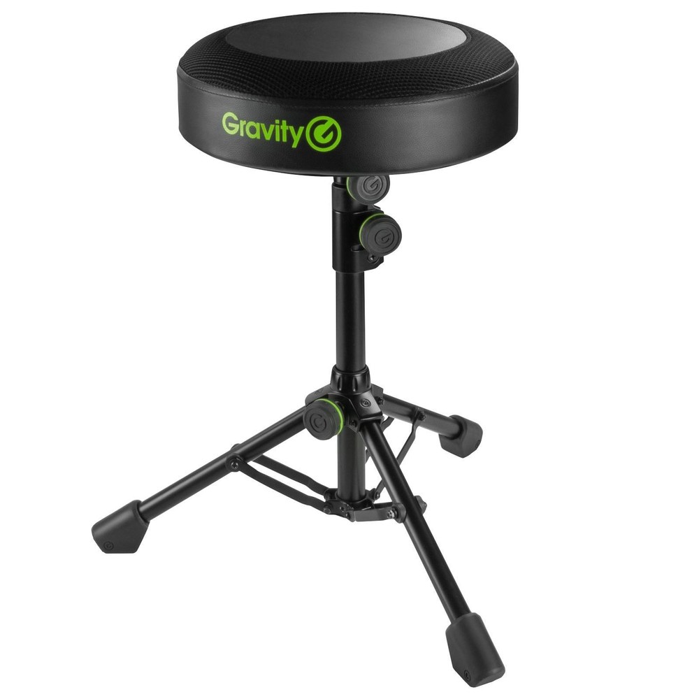 Gravity GFDSEAT1 Round Musicians Stool Foldable with Adjustable Height
