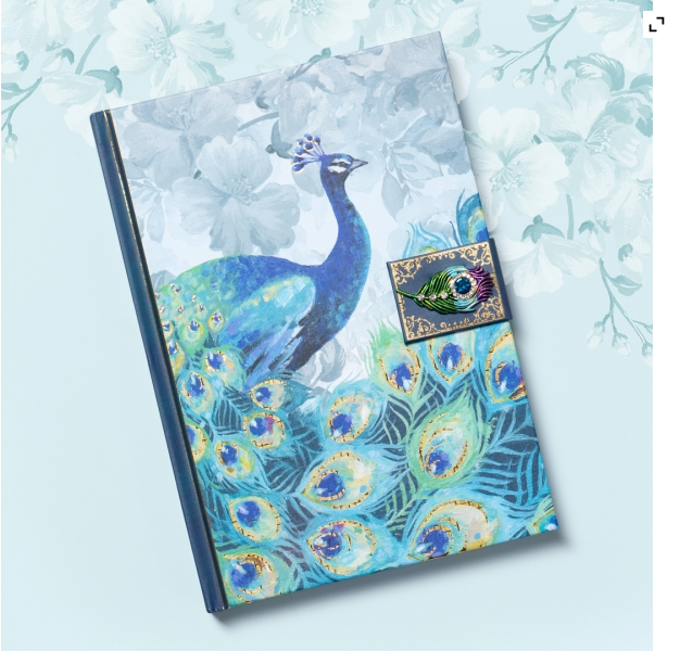 Punch Studio Emerald Peacock Brooch Journal 104 Line Sheets