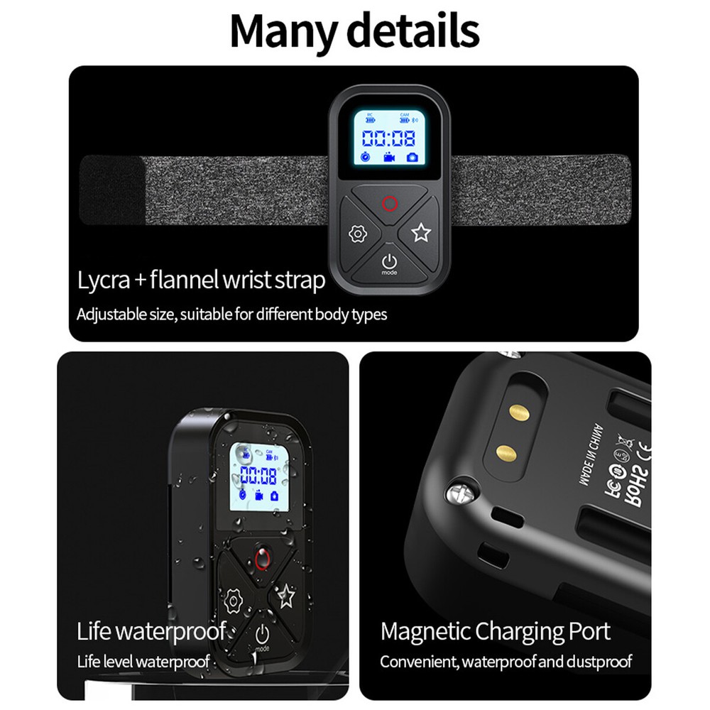 Wireless Smart Remote Control for GoPro 12/11/10/9/8/MAX WiFi Camera Controller