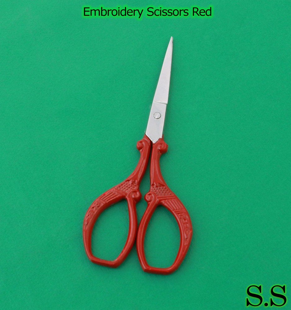 Embroidery Craft Cross Stitch Scissors Red 3.5"
