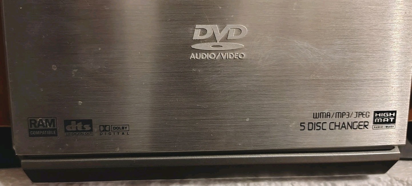 Panasonic SA-PM39D 5 Disc Changer Hybrid CD DVD Cassette Stereo Tape Player.