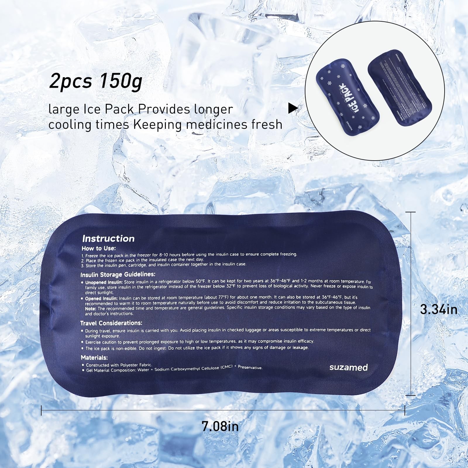 Insulin Cooler Travel Case, Double Layer Medicine Kit Diabetes Travel Case, Port