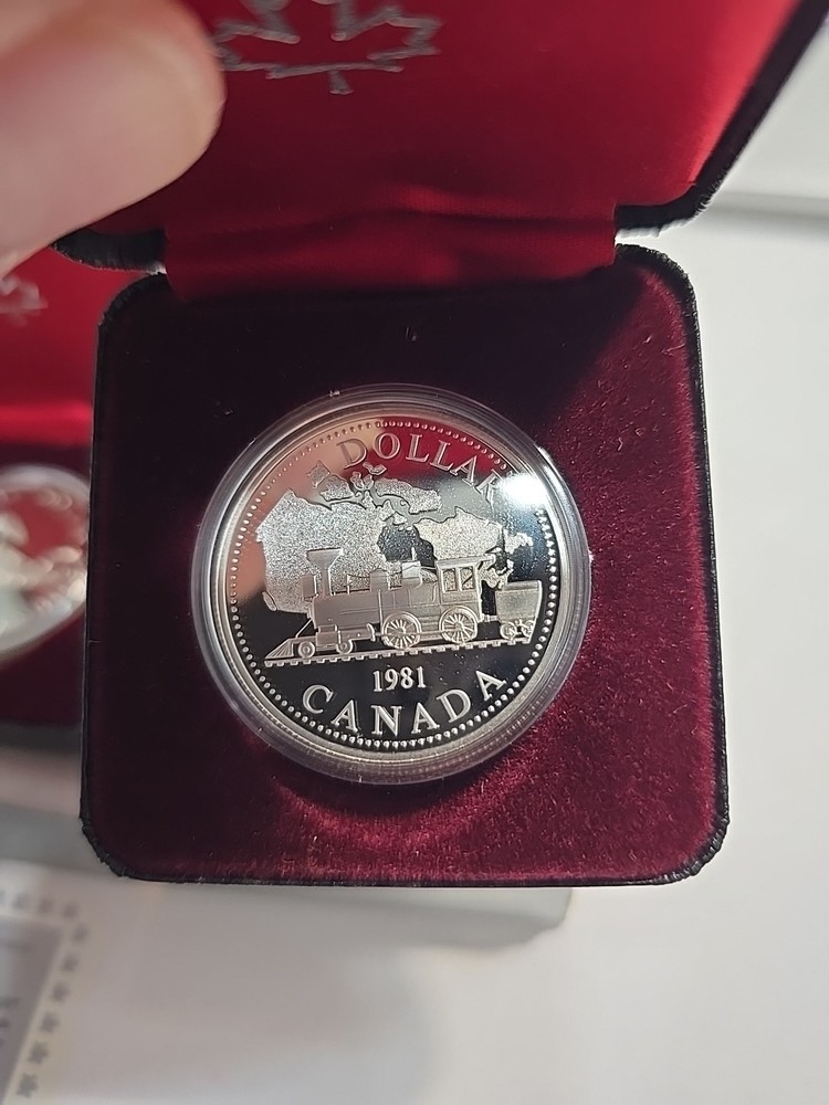 1981 & 1986 Canada Proof Dollars .500 Silver Trains