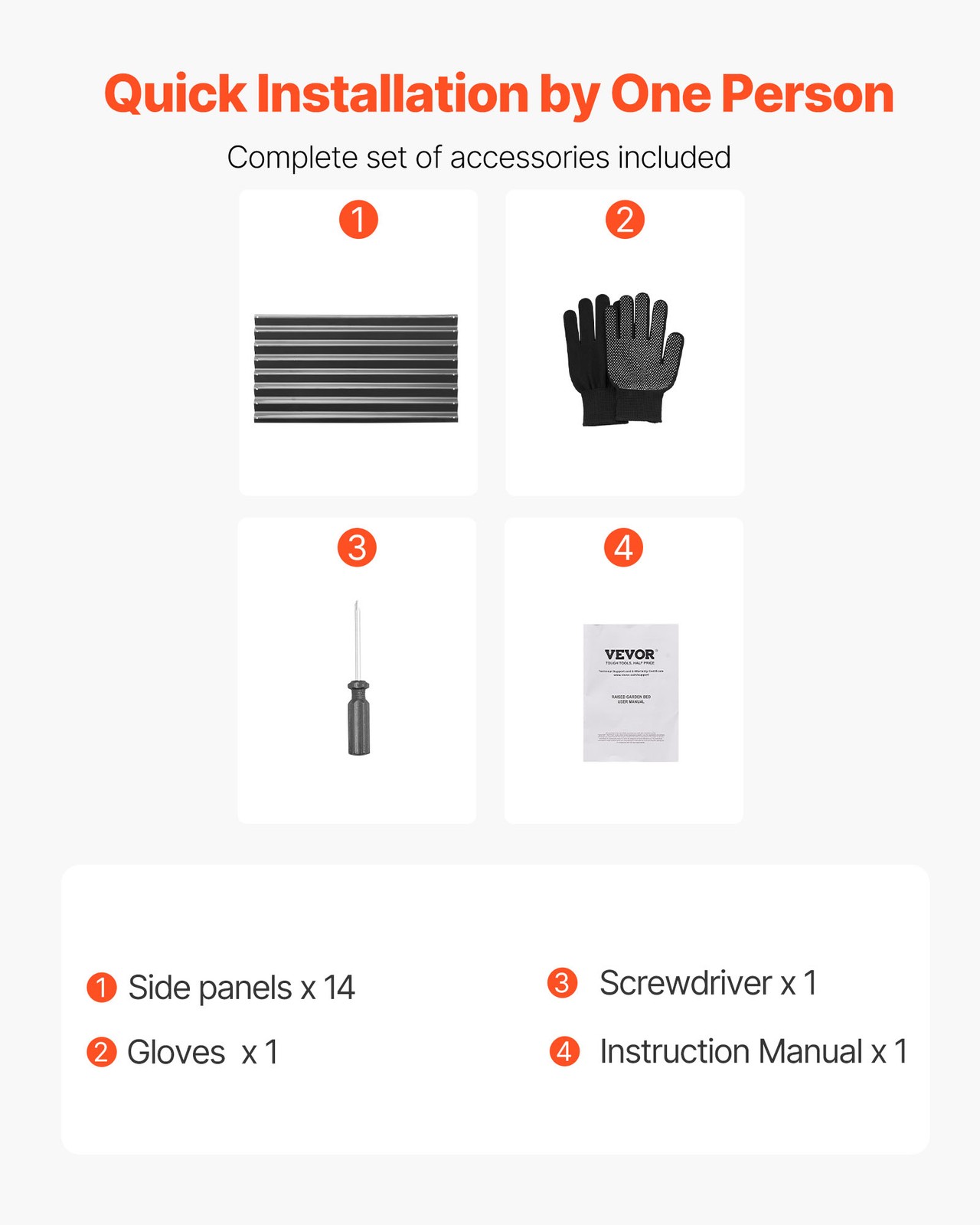 VEVOR Metal Raised Garden Bed Galvanized Planter Box 6x3x1 ft Galvanized Color