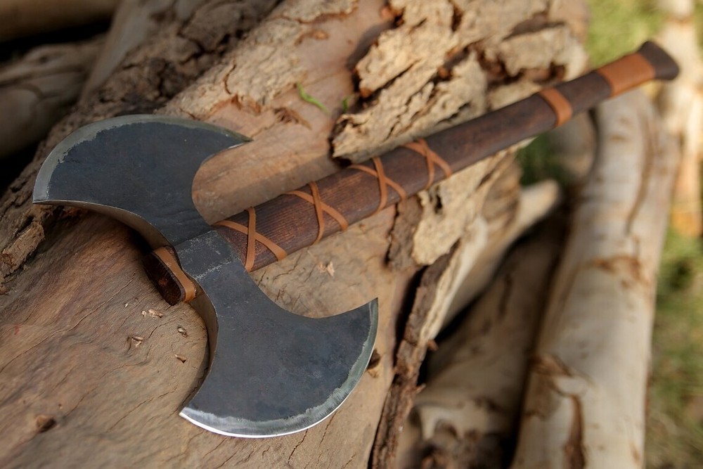 Large Norse Axe, Double Edge blade axe, Hand forge Axe, Double sided Axe