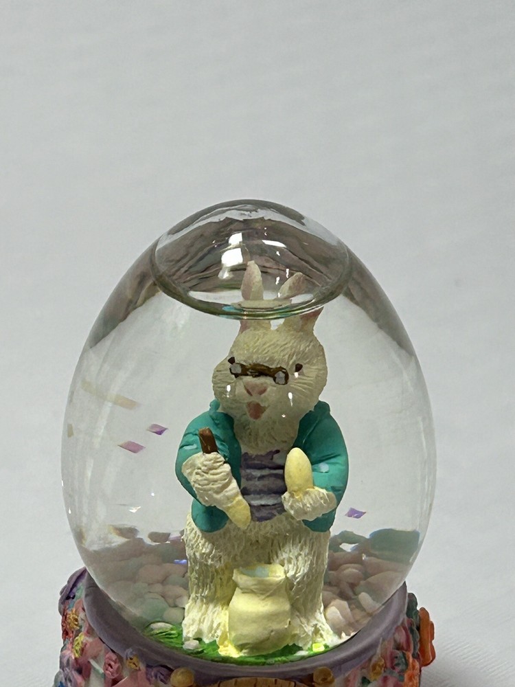 Vintage Easter 3” Rabbit Bunny Snow Globe