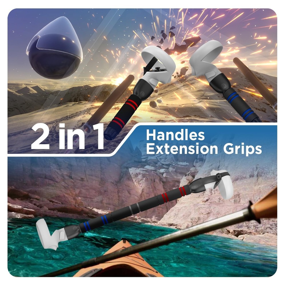 VR Game Handle Accessories Compatible with Oculus Quest 2 Controllers, Dual H...