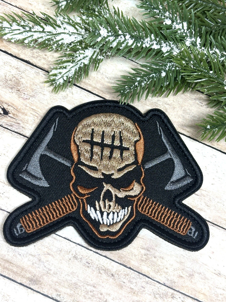 Tactical Morale Patch - Skull Punisher Patch - Embroidered Viking Axe Patch
