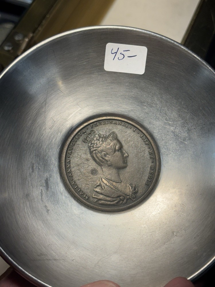 Italian Stainless Coin Dish vintage