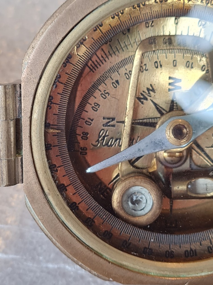 Vintage Stanley Brass Navigation Compass - Maritime