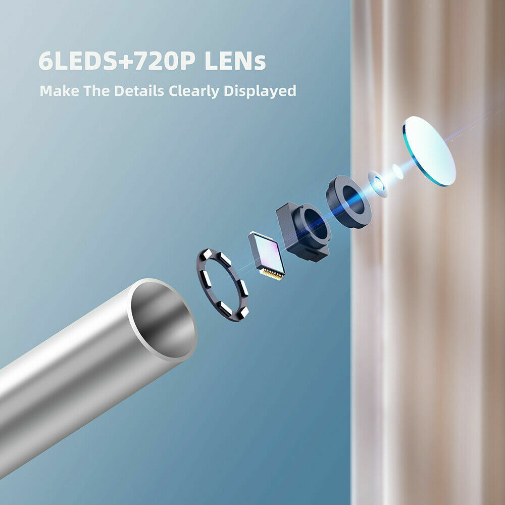 2M Waterproof Borescope Endoscope Inspection Tube Camera For Android / PC MAC