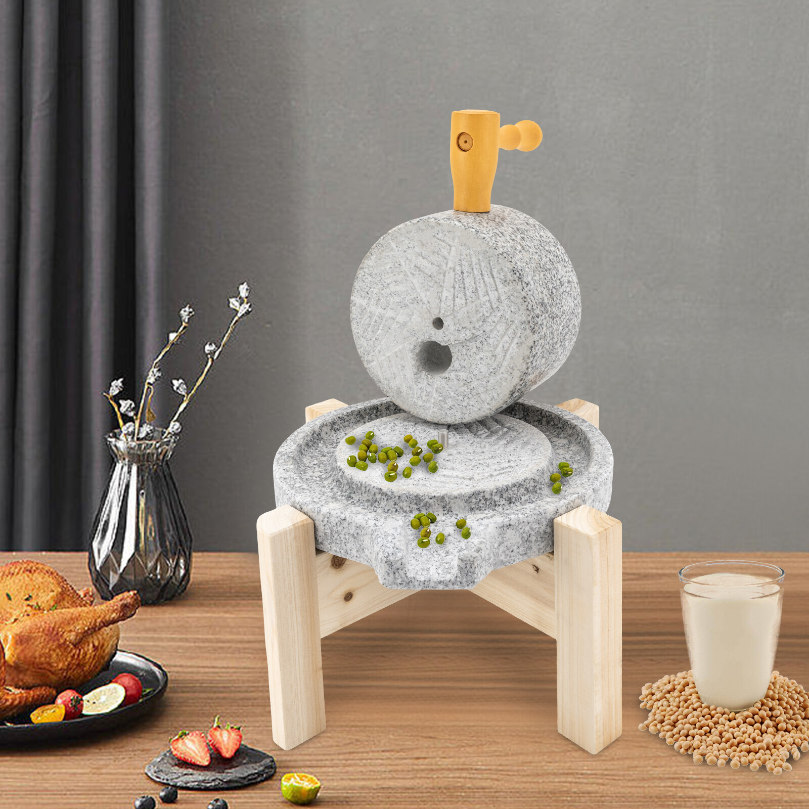 Manual Stone Mill Household For Hand Milled Rice Corn Soy Flour Grinder