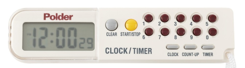 Polder 3-IN-1 Timer Clock & Stopwatch 898-90 Multi Function Tool w/ Lanyard NEW