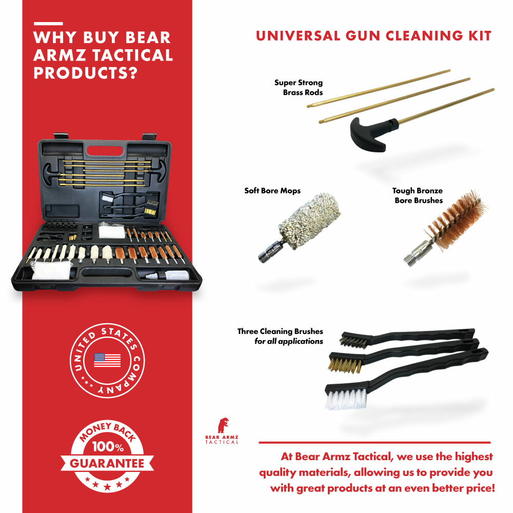 Universal Gun Cleaning Kit for Rifle Pistol Shotgun Muzzleloader for any Caliber
