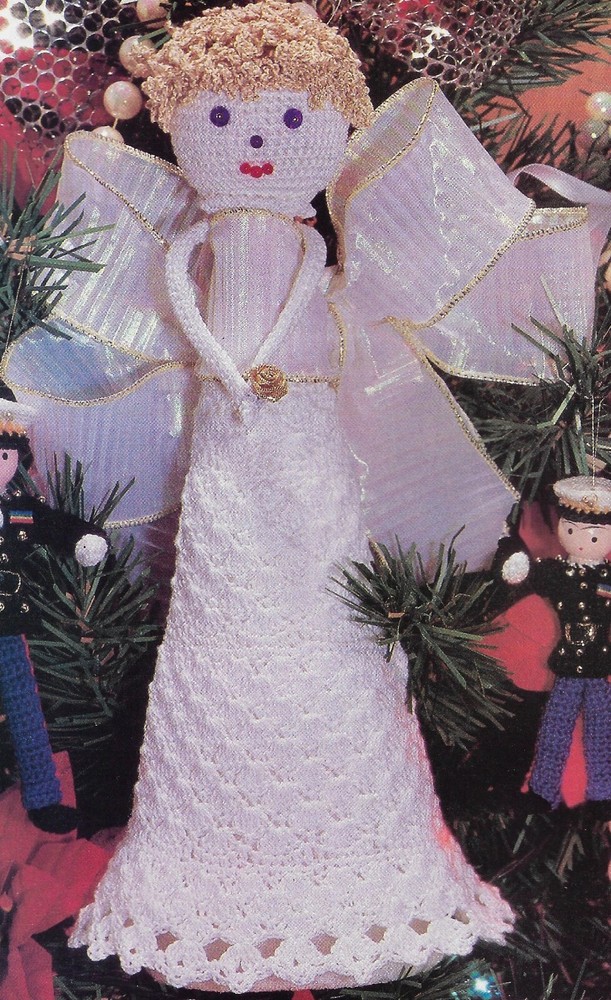 Angel Christmas Tree Topper crochet pattern instructions