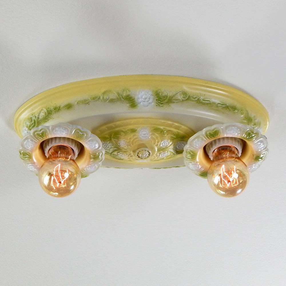 Antique Flush Mount Ceiling Pan Light Fixture