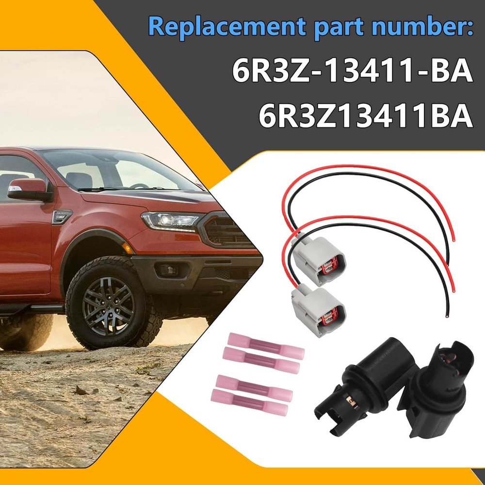 2-Pack Side Marker Light Bulb Socket Connector Pigtail Harness Kit, Fit for Ford