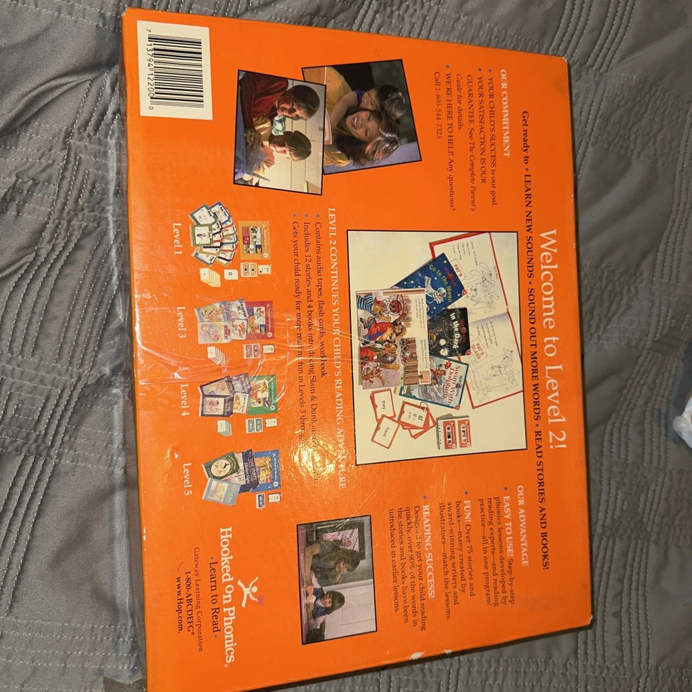 Hooked On Phonics Learn To Read Level 2 Audio Tapes Flash Cards Orange Workbook
