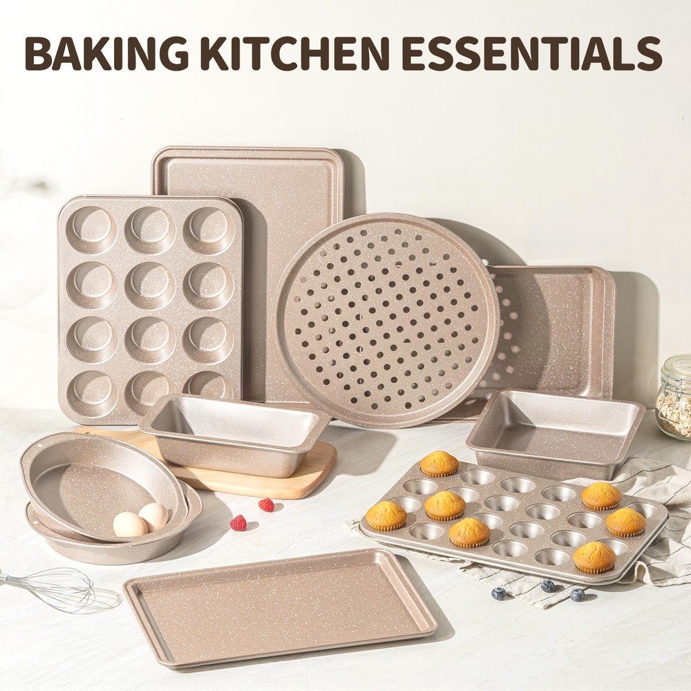 10-Piece Baking Pans Set, Bakeware Sets Nonstick, Baking Set for Oven Cooking...