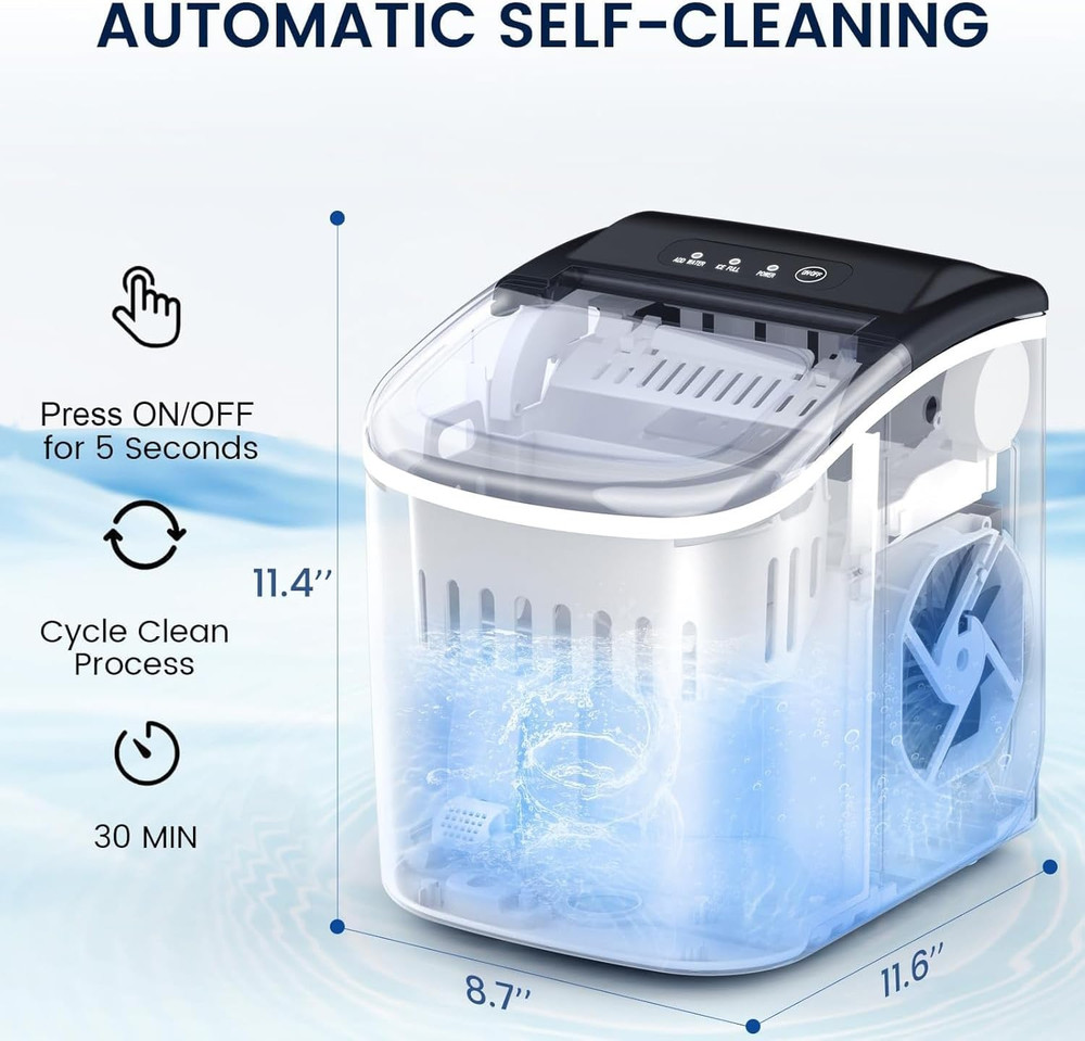 Countertop Ice Maker Machine, Portable Compact Small Bullet Ice Maker with Self