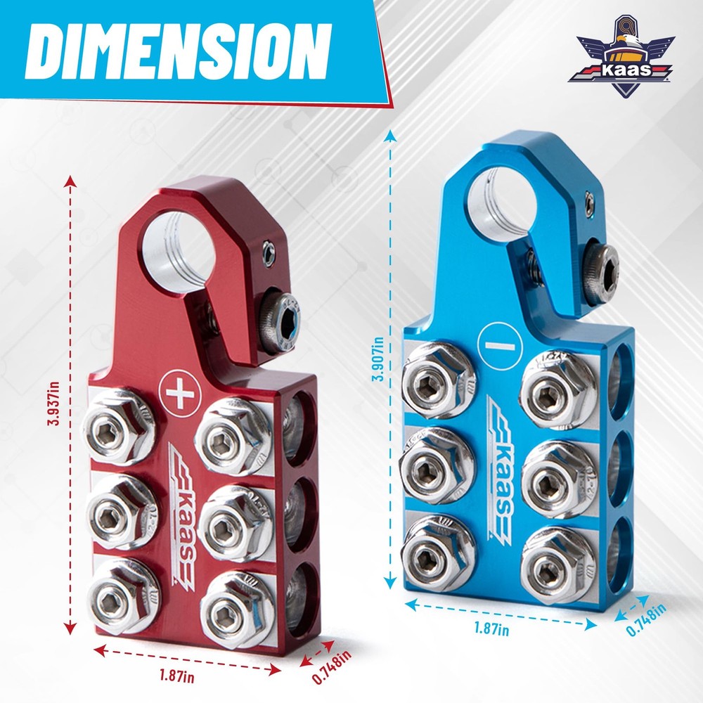 Kaas Battery Terminal Connectors, Colored Anode Top Post Terminal,...