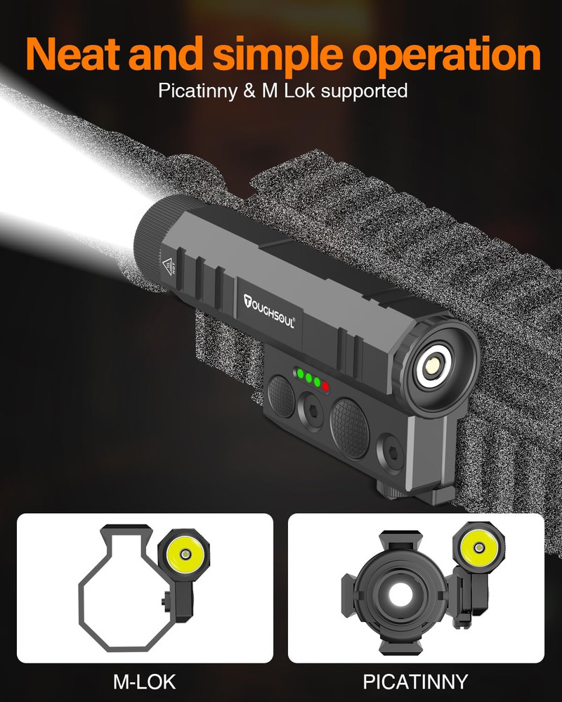 LED Tactical Flashlight 2400 Lumen with Momentary Strobe Function and Battery