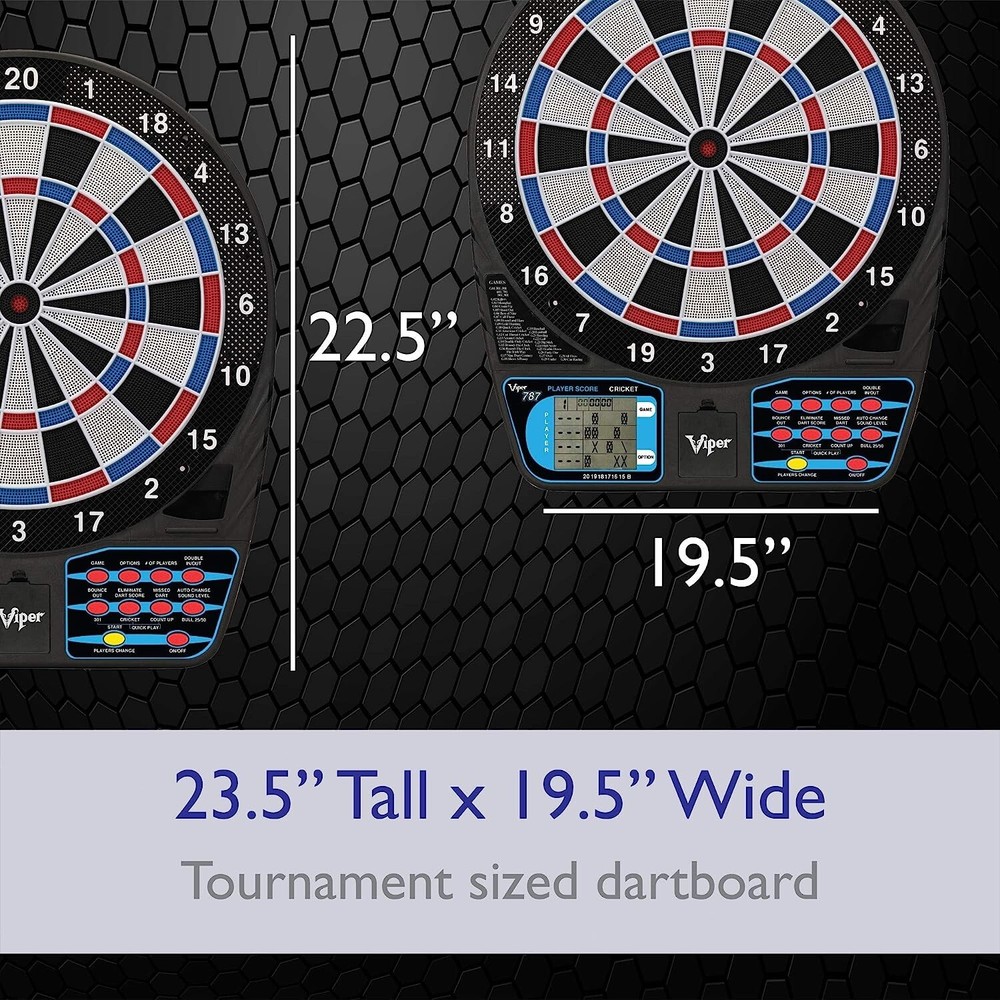 Viper 787 Electronic Dartboard, Ultra Thin Spider For Increased Scoring Area