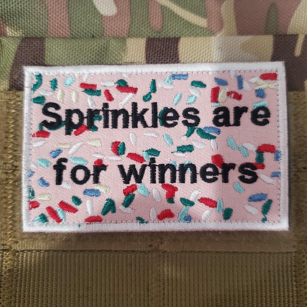 SPRINKLES ARE FOR WINNERS Fun Sarcastic Tactical Morale Patch Hook and Loop