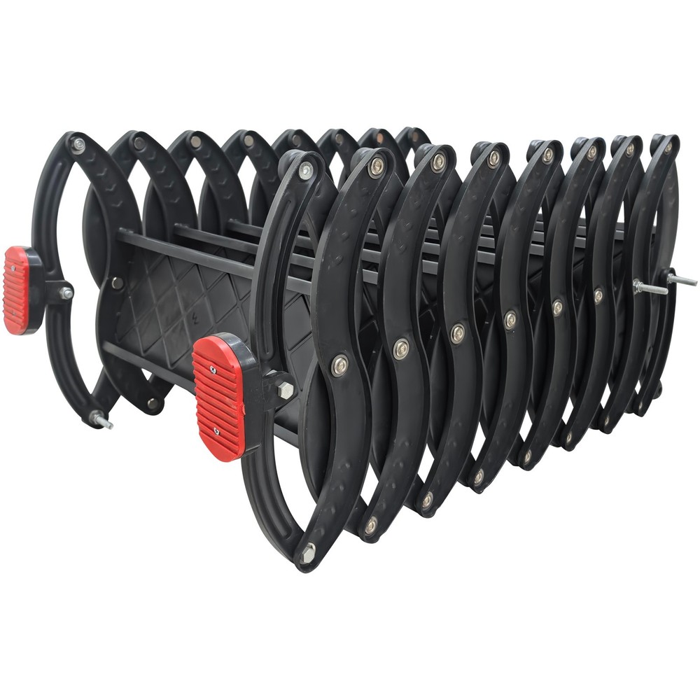 6.73ft 8-Step Wall-Mounted Folding Stair440Lbs Black Pull Down Telescopic Ladder