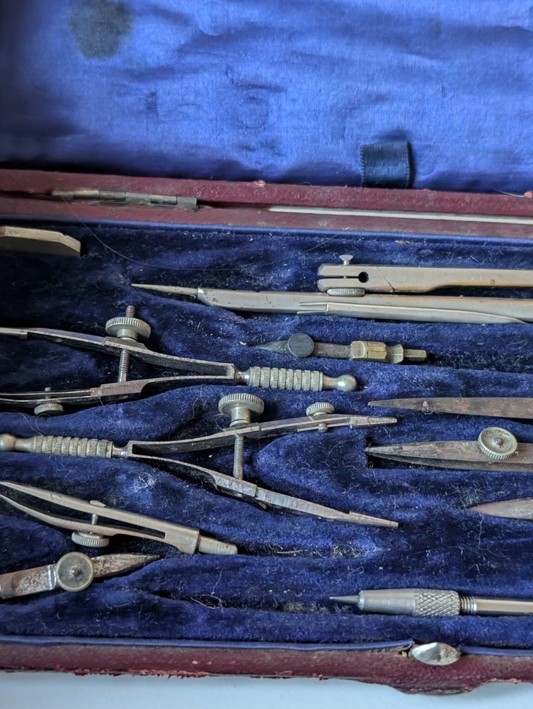 Vintage Precision Drafting Drawing Set in Case