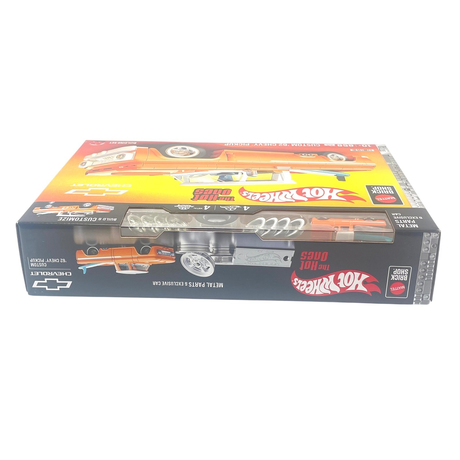 Hot Wheels Brick Shop Custom 62 Chevy Pickup Building Set 858 Pcs JFT20 Orange