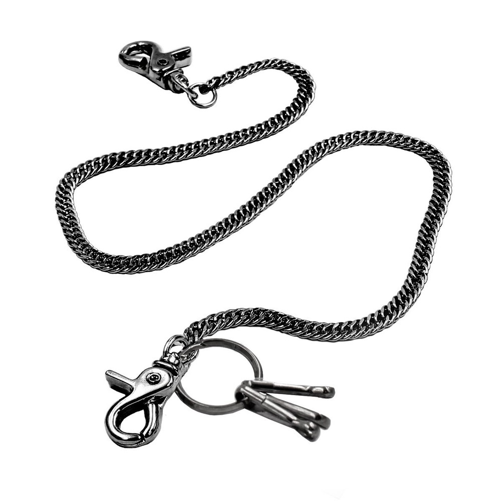 Lightweight Super Thin Cut Link Wallet Chain Swivel Trigger snap Biker Punk K...